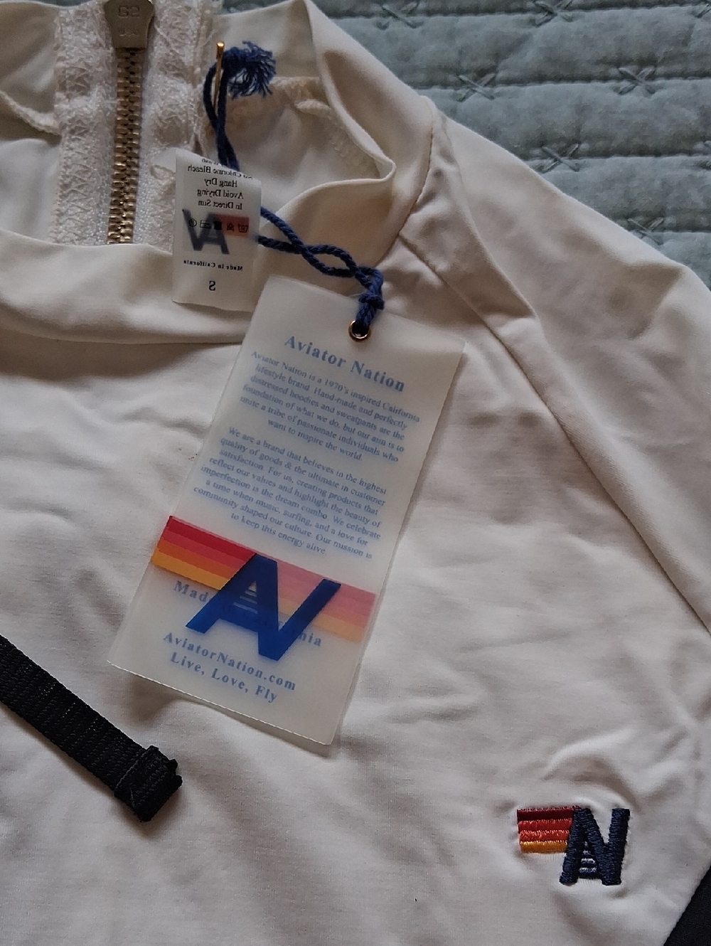 Aviator Nation Cream And Black Surf Suit - Picture 6 of 12